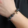 Strand Vintage OT fermoir pierre naturel oeil de tigre noir Onyx Bracelets Bracelets femmes hommes guérison bracelet bijoux