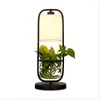 Tafellampen Scandinavische glazen bureaulamp Creatieve balkonstudie Smeedijzeren LED groene plantenlamp