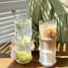 Copos de vinho latte café copo de vidro em forma de bambu caneca de água transparente doméstico gelo suco de frutas bebida cerveja