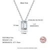 Ciondoli GIOIELLI Ciondolo Moissanite 925 Taglio smeraldo 1 ct D Collane con pietre preziose create con diamanti per le donne Gioielli autentici in argento sterling