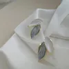 Kolczyki stadninowe 925 srebrny liść srebrny w kształcie dla kobiet łagodne uszy stadniny moda modna biżuteria Prezenty akcesoria