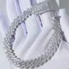 Braccialetti in argento ghiacciato di nuovo arrivo Bracciale a maglia cubana unisex con taglio Bagutte Vvs Moissanite 925