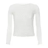 Men Sexy Sheer SeeThrough Fishnet Pole Dancing Tops Exotic Long Sleeve High Stretch Mesh TShirt Nightclub Club Performance Top 240201