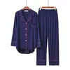 2 pièces pyjama ensembles femmes à manches longues solide modal lâche respirant doux dame costume femmes style coréen maison vêtements confortable 240201