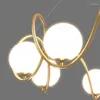 Lampadari Minimalista Lampadario a sfera in vetro Decorazione Lampada a sospensione in oro di lusso Soggiorno Sala da pranzo Camera da letto Loft Cucina Illuminazione a sospensione