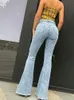 Damesjeans flare jeans broek dames vintage denim y2k jeans dames hoge taille mode rek lang en dunne broek streetwear retro jeans 240118L2402