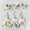 Dekorative Blumen, Mini-Trockenblumenstrauß, Set mit 6 kleinen Blumensträußen, böhmische Hochzeit, Tischarrangements, Geburtstagskuchen, Vasendekorationen