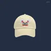 Ball Caps Japanese Fresh Literary Baseball Cap Cute Love Embroidery Sweet Girl Korean Version Versatile Fashion Ins Sunshade Sun Hat Women