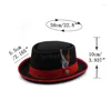 Berets Elegant Feather Felt Hat Gentleman Halloween Carnivals Party Foldable Fedora Cap Festival Gifts For Gentlemen