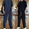 Men's Tracksuits 1 Set Attractive Men Outfit Short Sleeve Super Soft Male Washable Draping