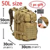 30L/50L 1000dナイロン防水バックパック屋外軍事リュックサック戦術スポーツキャンプハイキングトレッキング釣り狩りバッグ240202