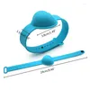 Bouteilles de stockage Bracelet distributeur de désinfectant pour les mains en forme de coeur avec bouteille Portable réglable rechargeable bracelet en silicone porte-liquide