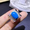 Cluster Rings Super Grand Blue Turquoise Men's Ring 925 Sterling Silver Colorless Birthday Present