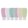Storage Bottles 1/4pcs Silicone Refillable Bottle 60/90ml Taping Portable Leak-proof Tube Flip Cover Creative Travel Cosmetic Empty
