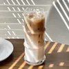 Copos de vinho latte café copo de vidro em forma de bambu caneca de água transparente doméstico gelo suco de frutas bebida cerveja
