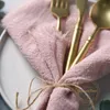 10 pçs guardanapos de pano 42cm gaze algodão retro rebarba toalha rústica jantar lugar esteiras festa casamento linho tecido mesa decoração 240127