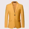 Mens Stylish Colorful Slim Fit Casual Blazer Jacket Green Purple Black Yellow Wedding Prom Formal Suit Rockar för män 240125