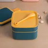 Dinnerware Double-layer Portable Lunch Box With Lid Office Worker Japanese Student Storage Container Fitness Meal Microwave Can Heated