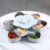 Assiettes 2 couches, assiette rotative Simple de stockage de fruits secs, boîte de noix de bonbons durables pour fête entre amis