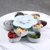 Plates 2 Layers Simple Rotating Dried Fruit Storage Plate Durable Candys Nuts Box For Friends Party