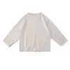 Japonais Vintage plaine à manches longues t-shirt hommes printemps automne col rond couleur unie coton peigné t-shirt pull décontracté 240202