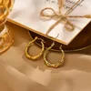 Hoopörhängen uttalande hoops kvinnors bambu rostfritt stål guldpläterade smycken