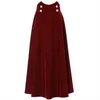 Skirts High Waist Velvet Skirt Women Red Black Long Umbrella Faldas Largas