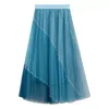 Kjolar kvinnor tyll 2024 mode elastiska midja mesh tutu kjol eleganta damer a-line veckade faldas mujer