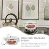 Double Boilers 3 Pcs Small Cooking Pans Stock Pot Kitchen Stackable Enamel Pots With Lids