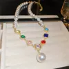 Choker Korea Fashion Kolorowe kryształowe naszyjniki wisiorek dla kobiet krótkie koła akcesoria imprezowe