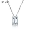 Hangers JUWELEN 925 Moissanite Hanger Emerald Cut 1Ct D Gemaakt Diamant Edelsteen Kettingen Voor Vrouwen Authentieke Sterling Zilveren Sieraden