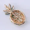 Brooches 2024 Fashion Costume Jewelry Cute Enamel Pin Metal Crystal Rhinestone Pineapple Brooch Brcohe Vintage Fruit For Women