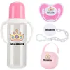 MIYOCAR personalized baby bottle pacifier/clip /box 4pcs set BPA free plastic 260ml standard neck baby bottle feeding bottle 240125