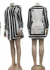 GGgg Basic Casual Jurken 2024 Designer J2533 Dames Zomer Mode Zwart-wit Print Casual Shirt Met Lange Mouwen