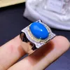 Cluster Rings Super Grand Blue Turquoise Men's Ring 925 Sterling Silver Colorless Birthday Present