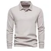 Осенняя футболка-поло с вышивкой для мужчин с длинными рукавами, повседневные мужские рубашки-поло для социальных сетей, роскошная рубашка для гольфа, мужская дизайнерская одежда 240126