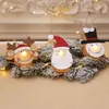 زخارف عيد الميلاد ميري LED LED Wooden Dolls House Villa الحلي الشنق