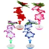 Nattljus 4 PCS Fiber Optic Flower Vase Dekorativ LED -ljus Dekorera bordslampa Plast