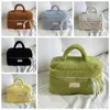 Cosmetic Bags Letter Plush Bag Portable Fluffy Storage Travel Washbag Makeup Tote Toiletries Organizer Pouch