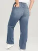 Plus Size Wide Leg Jeans for Women High Waist Straight Fitting Women Jeans Stretchy Full Length 100 Kgs 175 Cms Tall Denim Jeans 240202