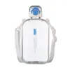 Waterflessen Plat Vierkant Transparant Fles Draagbare Reiskantine Met Verstelbare Riem Elegant Slank Voor Sport Kamperen 750ML