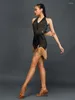 Vêtements de scène Vêtements de pratique de danse latine Femme Adulte Performance professionnelle Vêtements Jupe Robe Set-A3240