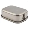 Dinnerware Sets 4X Stainless Steel Lunch Container With Lock Clips And Leakproof Design 800ML Bento Boxes