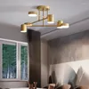 Lampes suspendues lampe d'art en fer nordique postmoderne personnalisé créatif salon chambre restaurant trois couleurs lumière