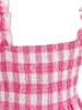 Casual Dresses Women Vintage Pink Plaid 1950s Rockabilly Dress Retro Spaghetti Strap Gingham Audrey Cocktail Swing