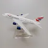 Legierungsmetall Air British Airways A380 Airlines Druckguss-Flugzeugmodell Airbus 380 Flugzeugmodell mit Ständer Flugzeug Kindergeschenke 16 cm 240201