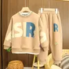 2023 herbst Frühling Trendy 2 stücke Pullover Hosen Sport Anzüge 314 Jahre Kinder Freizeit Lose Outfits Kinder Kleidung jungen Sets 240124