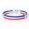 Länk armband xqni trendig mode nationell flagga rep läder för män kvinnor avslappnad flerskikt bandage charm vänskap