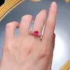 Cluster Rings Springlady Elegant 18K Gold Plated 925 Sterling Silver Oval Ruby High Carbon Diamond Gemstone Ring for Women Fine SMEEXKE