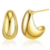 Kolczyki obręcze CCGOOD Geometryczne Chunky Big Gold Splated 18 khigh Quage Fashion Stud for Women Minimalistyczna personalizowana biżuteria